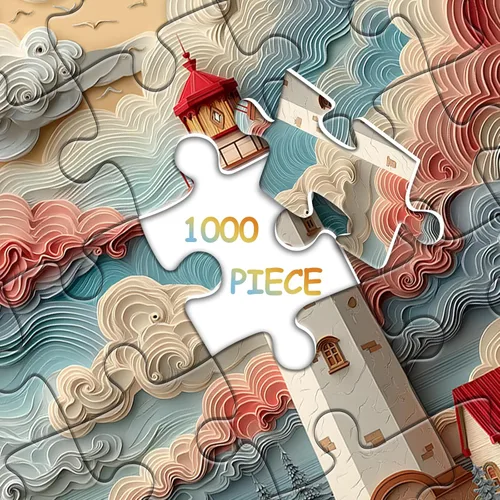 Miniatura 6 de Rompecabezas de faro para adultos de 1000 piezas, rompecabezas de playa con escena de la naturaleza, hermoso rompecabezas de paisaje oceánico