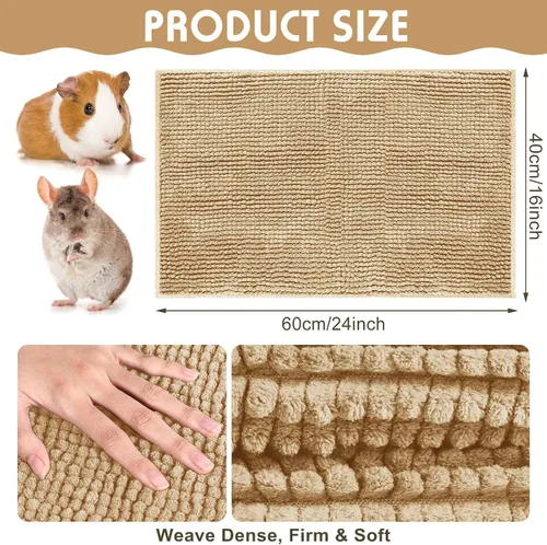 Miniatura 2 de Amylove 4 piezas de forro para jaula de conejillo de indias, ropa de cama para conejillo de indias, alfombrilla para puerta de perro para patas