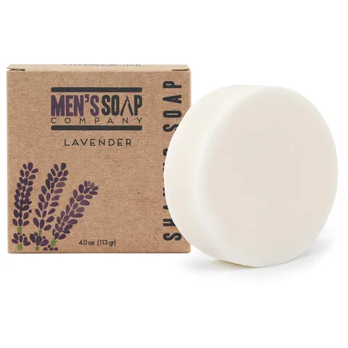 Men's Soap Company Jabón de afeitar para hombres y mujeres, disco de repuesto de 4.0 onzas, hecho con ingredientes vegetales veganos naturales,