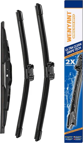 Miniatura 11 de Juego de limpiaparabrisas compatibles con GMC Terrain 2010-2017, Chevrolet Equinox 2010-2017 y Ford Kuga MK1 2008-2012, delanteros, equipo original