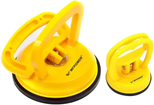 WFPOWER Levantador de mango con ventosa amarilla de 5 pulgadas, removedor de abolladuras/ventosa de cristal resistente con ventosa pequeña Amarillo