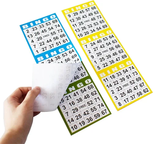 Miniatura 4 de SEETOOOGAMES Tarjetas de papel para juego de bingo – 3 cartas – 100 libros de 10 hojas