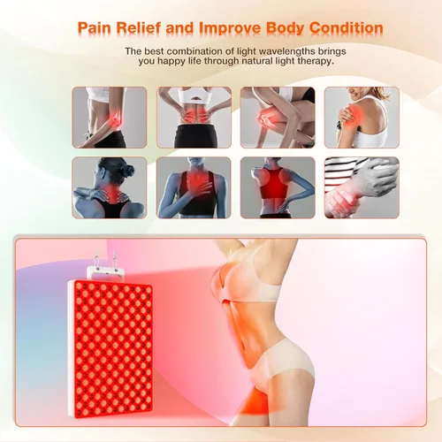 Miniatura 4 de Dispositivo de Terapia de Luz Roja, Panel de Terapia de Luz Infrarroja con Temporizador Mejorado para Cuerpo, Cara, Cuidado de la Piel, Alivio