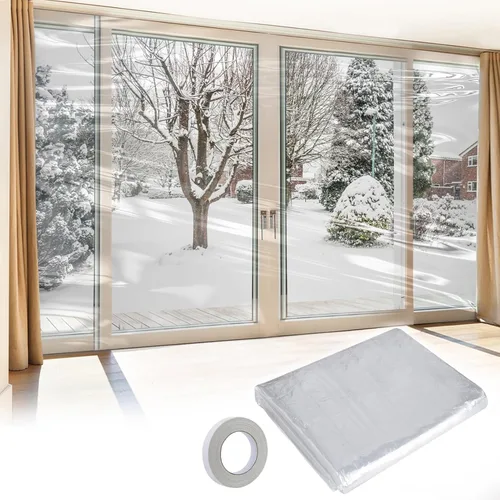Miniatura 10 de Apipi Aislamiento de ventana grueso para invierno: se adapta a 5 ventanas de 3 x 5 pies, cubierta de película de plástico de sellado duradero, kit
