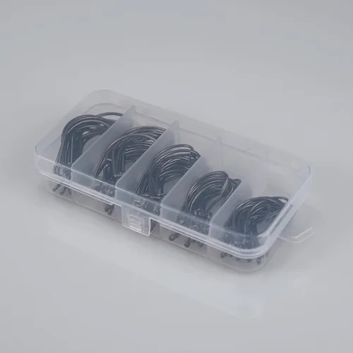 Miniatura 4 de Ganchos de pesca de gusano compensados, ganchos de pesca de lubina, 3X-fuertes ganchos de gusano de acero de alto carbono, cebos suaves para señuelo