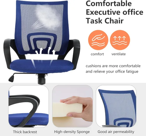 Miniatura 7 de PayLessHere Silla de oficina en casa, silla de escritorio para computadora, silla ergonómica ajustable, soporte lumbar, reposabrazos ejecutiva