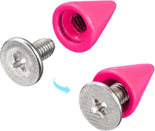 Miniatura 4 de uxcell 100 juegos de tachuelas de cono de 0.39 x 0.394 pulgadas y remaches de metal para ropa, cinturones, bolsas, zapatos, manualidades, cuero