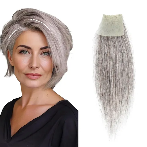 Miniatura 47 de Reemplazo de cabello humano con cicatrices, quemaduras accidentales sin vello para hombres y mujeres, pérdida de línea de cabello, cinta recta