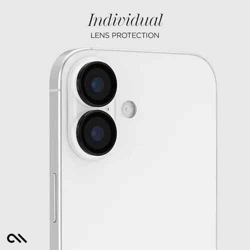 Miniatura 4 de Case-Mate Protector de lente de cámara con anillos negros de aluminio para iPhone 17, doble vidrio templado, antiarañazos, visión Ultra HD con toma
