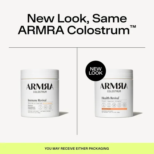 Miniatura 2 de ARMRA Polvo de Colostro Naranja Sangre Salud intestinal y reducción de hinchazón Piel y cabello Inmunidad Keto, sin gluten y sin grasa