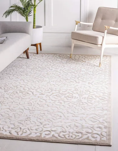 Miniatura 11 de Alfombra de Área de la Colección Rushmore de Unique Loom - Johnson (Corredor de 2' x 7' 3", Blanco Nieve/Beige)