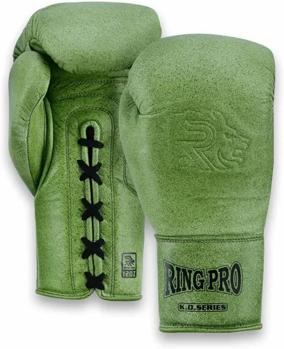 Miniatura 9 de Guantes de boxeo de cuero con cordones, para entrenamiento, combate y trabajo en bolsa pesada, boxeo, artes marciales mixtas, kickboxing, Muay Thai