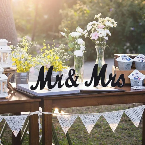 Miniatura 4 de Letrero de Mr and Mrs para decoración de mesa de novia de boda, letras decorativas para bodas, accesorios de fotos, decoración de pancartas, regalo
