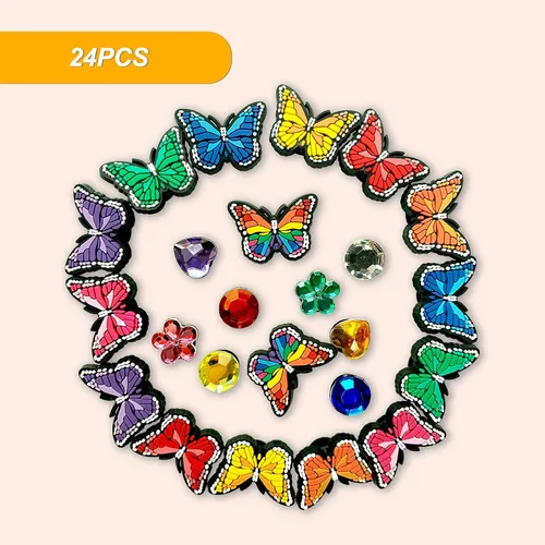 Miniatura 3 de pocpockets Dijes de decoración de zapatos de mariposa para zapatos, pulseras, pulseras y pulseras de PVC, decoración para mujeres, regalos de fiesta