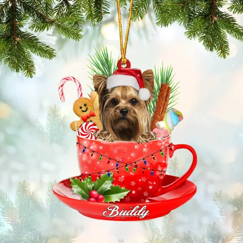 Miniatura 38 de Alaskan Malamute - Adorno acrílico personalizado para perro en taza, adorno de Navidad personalizado para perro 2023, decoración de árbol