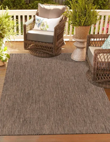 Miniatura 54 de Unique Loom Collection Alfombra de Área Plana Casual de Transición Sólida Jaspeada para Interiores/Exteriores (Pasillo 2' x 6' 1", Azul/Azul Marino)