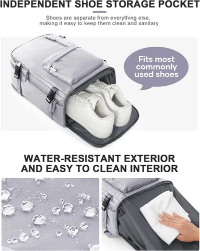 Miniatura 7 de VGCUB - Mochila grande para viaje, trabajo, negocios, mochila para laptop aprobada como equipaje de mano para vuelos, unisex, Gris, X-Grande