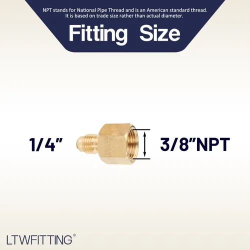 Miniatura 2 de LTWFITTING Latón Flare 1/4" OD x 3/8" Hembra NPT Conector (5 unidades)