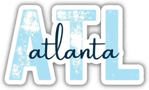 ATL Atlanta Airport Code Travel Sticker, Multiple Colors, Vinyl Laptop Water Bottle Planner Journal, Places I've Been, Luggage Georgia Decal (Blue)