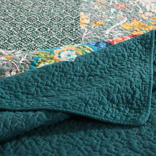 Miniatura 7 de Autumn Dream - Juego de colchas de algodón, juego de cubrecama reversible, conjunto de cubrecamas, edredón de confort, estampado floral vintage