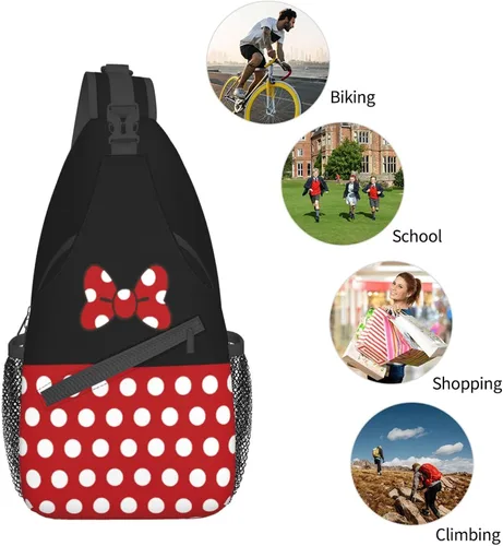 Miniatura 6 de Red Spider Pecho Sling Bag Casual Para Mujeres y Hombres Crossbody Sling Mochila Bandolera Bolsa De Hombro Para Viajes Senderismo Gimnasio