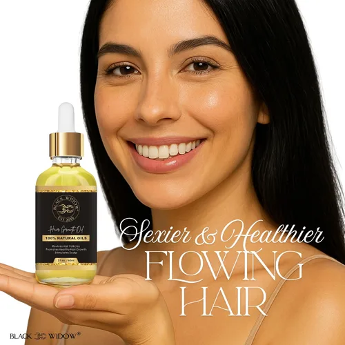 Miniatura 9 de Black Widow Aceite para el cuero cabelludo y el cabello de menta de romero, 2 onzas, con ricino, jojoba, menta y vitamina E, para cuero cabelludo