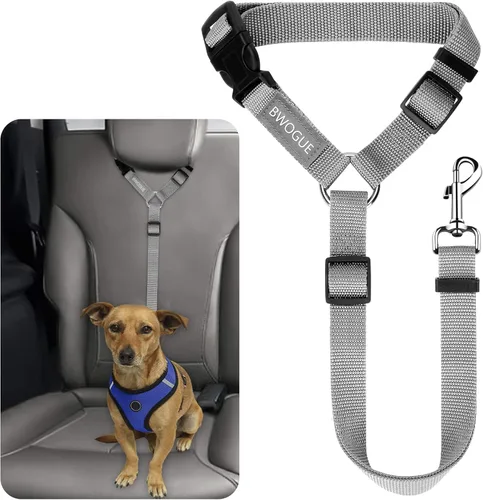 Miniatura 16 de BWOGUE Arnés de cinturón de seguridad para mascotas, cinturón de seguridad ajustable para reposacabezas de coche, arnés de cinturón de seguridad