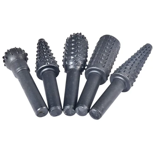 KATUR Juego de escofina rotativa, 5 brocas de tallado de madera con vástago de 0.236 in, cabezal de pulido giratorio en relieve en forma de cincel