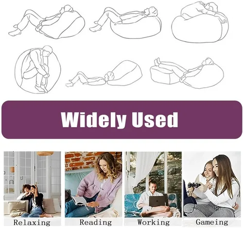 Miniatura 8 de Morbuy Funda para silla puff para niños y adultos (sin relleno), diseño de cielo estrellado 3D, suave, perezoso, funda lavable de gran