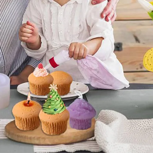 Miniatura 7 de Moldes de silicona para velas, moldes de velas de cupcakes para hacer velas, moldes de jabón de silicona 3D, molde de silicona para hornear, vela