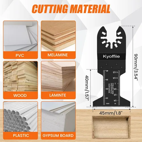 Miniatura 4 de 100 Cuchillas de Sierra Oscilante, 1-3/4" Liberación Rápida Kits de Cuchillas Multiherramienta Cuchillas de Herramienta Oscilante Universal Madera