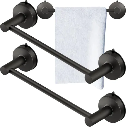 Miniatura 9 de DGYB Barra de Toalla con Ventosa para Baño 17 Pulgadas Soporte de Toalla Negro Mate Toallero de Acero Inoxidable Premium para Cocina Montado