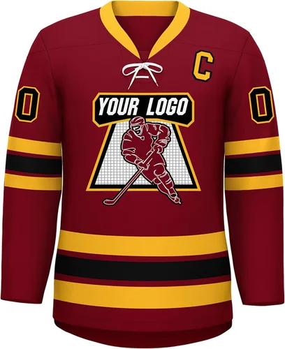 Camiseta de hockey personalizada para hombres y jóvenes, camisetas de práctica cosidas o impresas, número de nombre personalizado Añadir logotipo