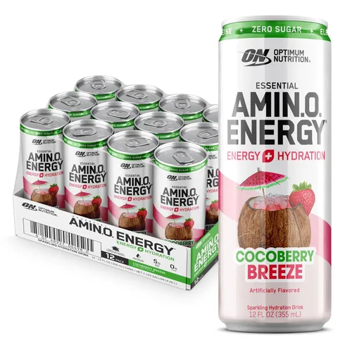 Miniatura 14 de Optimum Nutrition Amino Energy - Bebida de hidratación espumosa, electrolitos, cafeína, aminoácidos, BCAAs, sin azúcar, limonada de mango y piña, 12