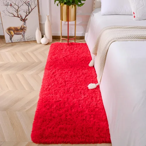 Miniatura 17 de Amearea Alfombra de Área Peluda Esponjosa para Dormitorio de Niños Sala de Estar, Extra Suave y Difusa Alfombras Peludas, Antideslizante, Alfombra