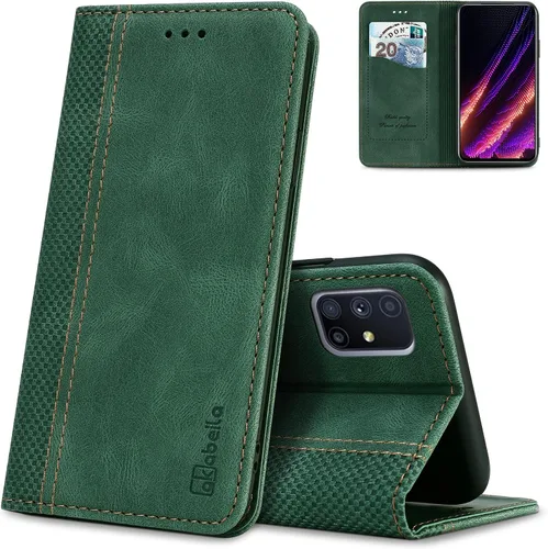 Miniatura 28 de AKABEILA Para Samsung A5 2017 Cartera Funda de Tarjeta de Crédito Titular Cierre Magnético Kickstand PU Cuero A Prueba de Golpes Flip Folio Libro