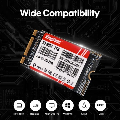 Miniatura 3 de KingSpec NT Series M.2 2242 SSD SATA de 128 GB - No compatible con NVMe Socket, unidad interna de estado sólido Sata 3 de 6 Gb/s, para Ultrabook