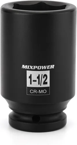 Miniatura 13 de MIXPOWER Juego de 6 puntos de 3/4 de pulgada de accionamiento profundo de impacto de casquillo - 33mm (métrico), CR-MO, casquillo de tuerca de eje