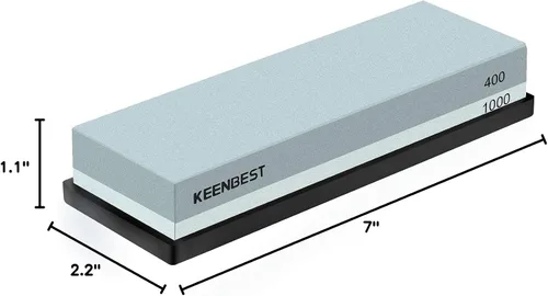 Miniatura 9 de KEENBEST Actual Grit - Juego de piedra de afilar de material de primera calidad, 2 lados, 400 1000, afilador de cuchillos de cocina, piedras húmedas
