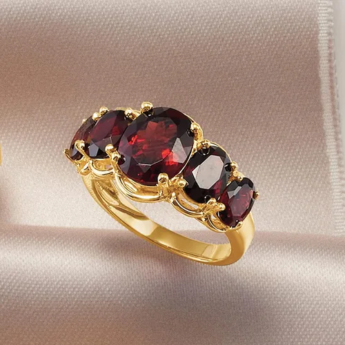 Miniatura 4 de Ross-Simons 4.50 ct. t.w. Gemstone 5-Stone Ring in 18kt Gold Over Sterling