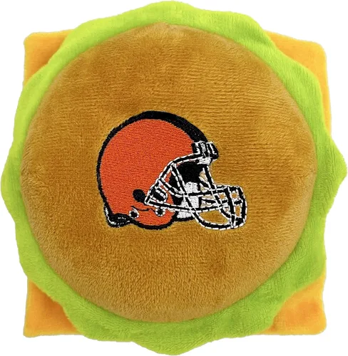 Miniatura 10 de NFL SAN Francisco 49ERS - Juguete chirriante de hamburguesa de queso para perros y gatos, juguete de peluche para perros y gatos con chirriador