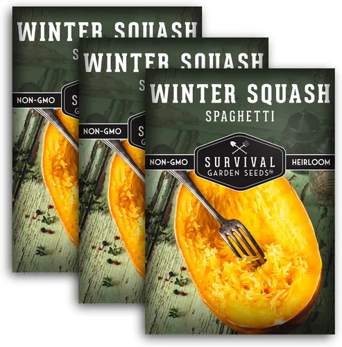 Miniatura 11 de Survival Garden Seeds - Semillas de calabaza espagueti para plantar - Paquete con instrucciones para plantar y cultivar calabazas de invierno