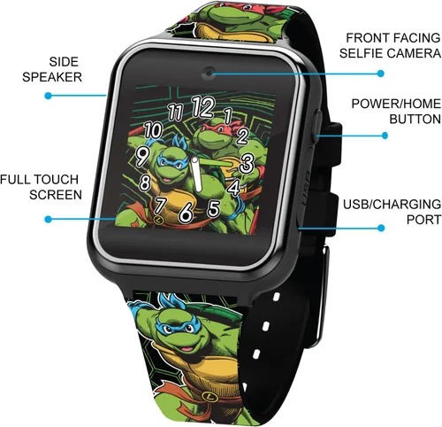 Miniatura 4 de Accutime Teenage Mutant Ninja Turtles TMNT Nickelodeon - Reloj inteligente de aprendizaje educativo para niños con pantalla táctil, juguete