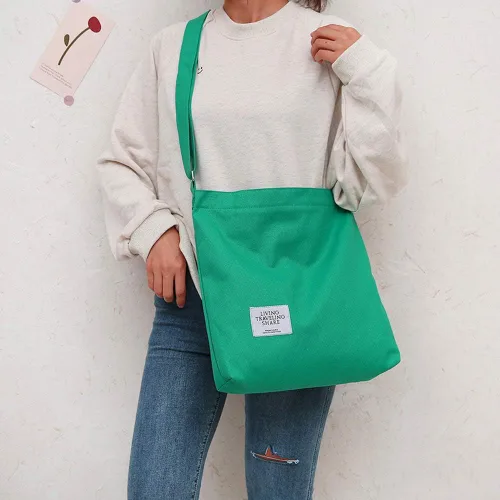 Miniatura 145 de Covelin - Bolsa de hombro informal de lona para mujer, estilo bohemio y retro, bolsa de mano, bolso cruzado, tamaño grande