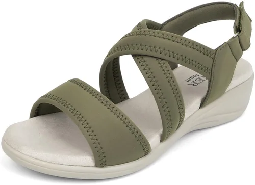 Miniatura 8 de Sandalias ortopédicas para mujer, de cuña baja, cómodas para caminar, con soporte de arco ortopédico, sandalias casuales con espuma viscoelástica
