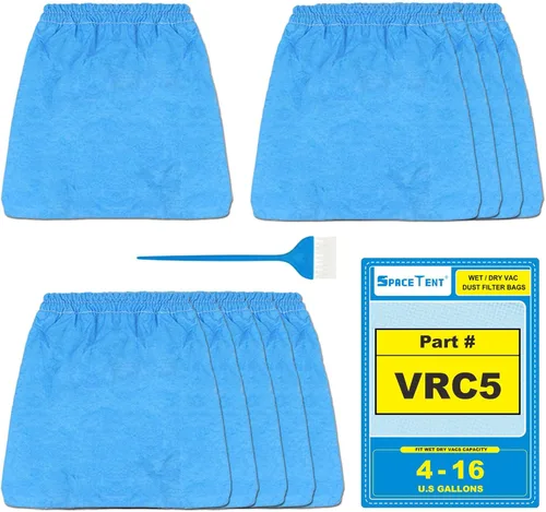 SpaceTent Paquete de 10 Filtros de Tela VRC5 para la mayoría de aspiradoras Vacmaster de 4 a 16 galones Húmedas/Secas.