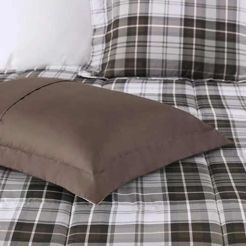 Miniatura 8 de Madison Park Essentials - Edredón a cuadros Parkston, funda a juego, funda 3M Scotchguard antimanchas, hipoalergénico, juego de ropa de cama