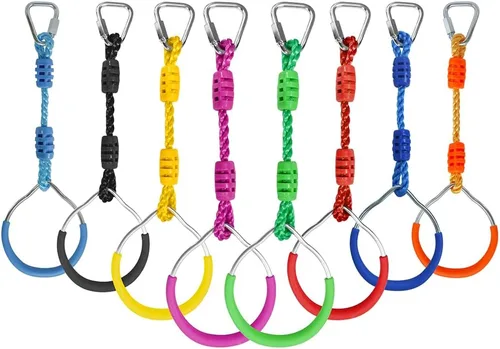 8 Anillos Ninja Coloridos de Gimnasia para Fitness, Anillo de Gimnasia para Exteriores, Equipo de Entrenamiento para Patio Trasero, Juego de Juego
