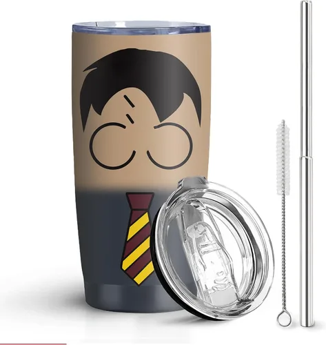 Miniatura 17 de Vaso de acero inoxidable de 20 onzas a prueba de fugas con popote y tapa, taza de café de viaje para el hogar al aire libre, tazas térmicas