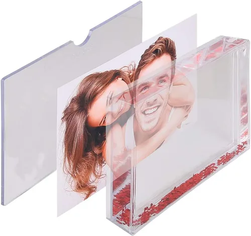 Miniatura 3 de Marco de fotos con purpurina líquida para mejores amigos, acrílico, flotante, agua, globo de nieve, marco de fotos, lindo regalo personalizado